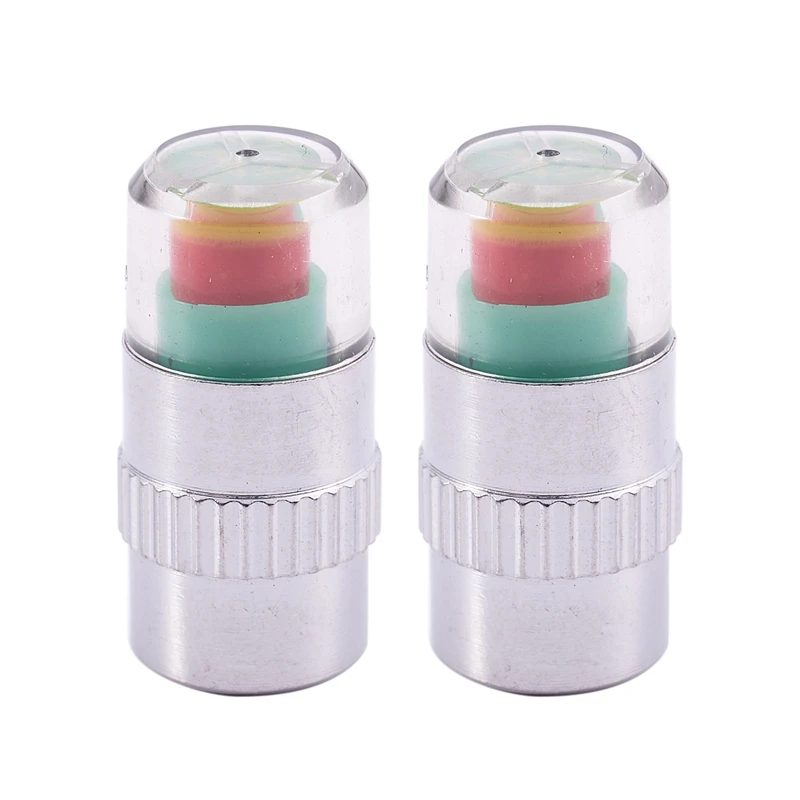 

2 Pcs Motorcycle Car Air Tyre Tire Valve Pressure Warning Caps 2.4 Bar New