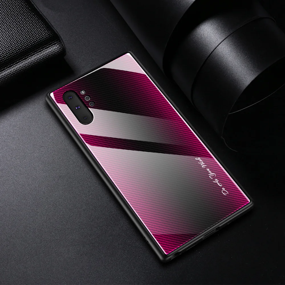 Чехлы из закаленного стекла для samsung Note 10 Note 10 Pro Note 8 Note 9 S10 S10 Plus A10 A30S A50S A80 A90 задний градиентный цветной бампер