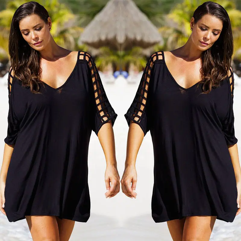 Women beach cover up sarong kaftan dress plus size