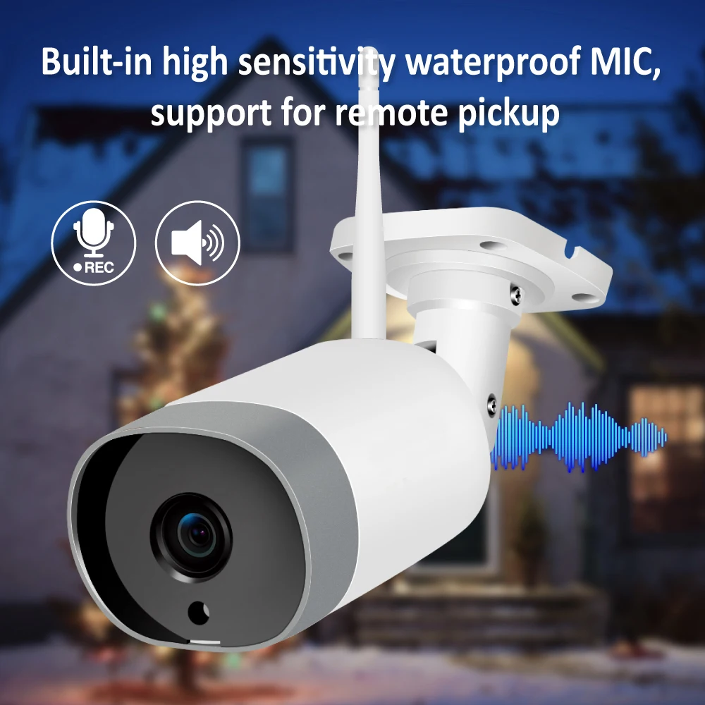 Tuya Smart Life App Outdoor Bullet IP Camera WiFi Wireless Alexa Echo Show Google Home Assistant Supported Cloud Recording