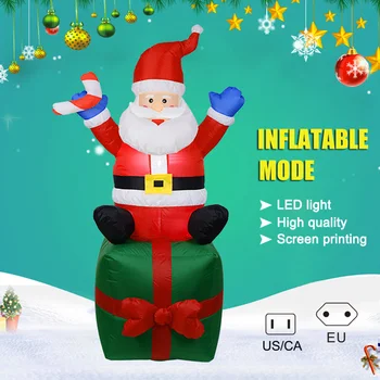 

LED Inflatable Toys Giant Santa Claus Mascot Christmas Halloween Party Accessories Garden Door Decoration H99F