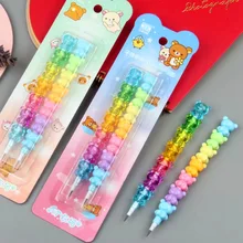 

2Pcs/set Cute Bear Colorful Non-sharpening Pencils Student Writing Pens School Office Supplies Pencil for Kids Stationery Gift