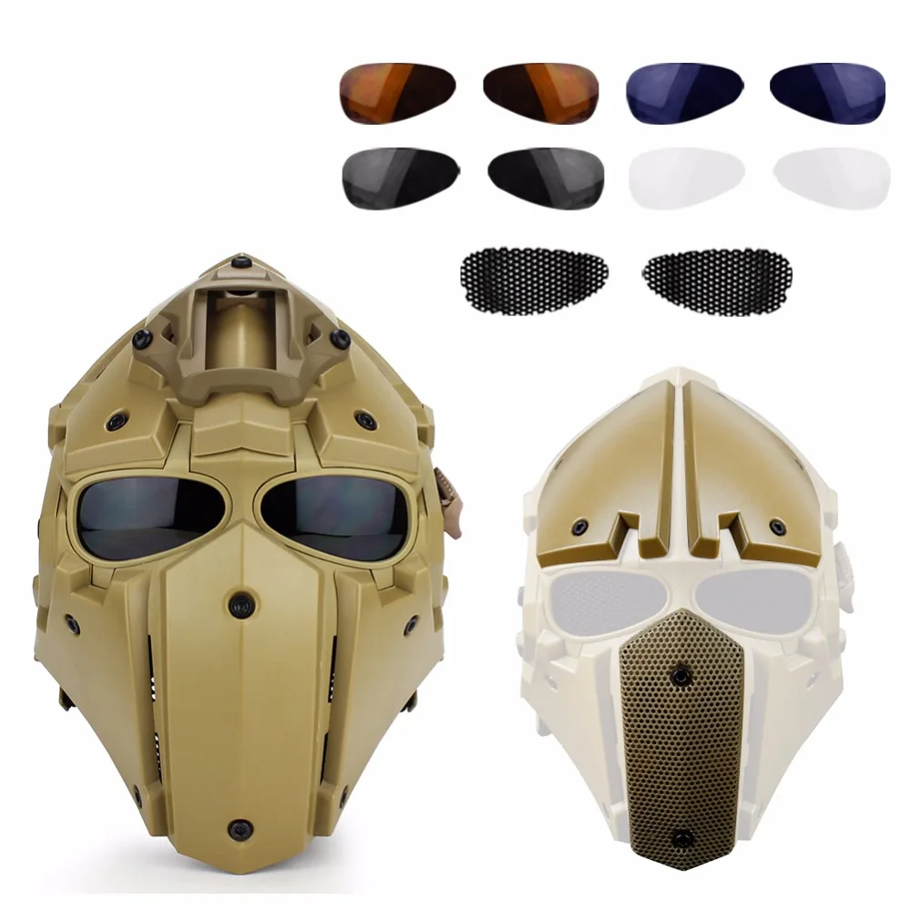 Тактический военный CS игровой шлем охотничьи очки шлем полное покрытие тактика шлем с лицевой маской