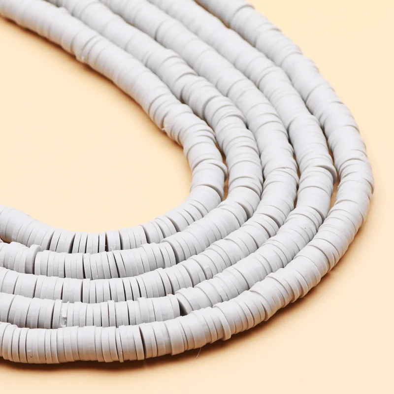 350 piezas/lote de cuentas de arcilla polimérica redondas planas de 4/6 mm, hechas a mano, espaciadoras sueltas de disco Heishi para hacer joyas, pulseras y collares