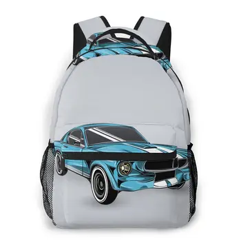 

School Bags for Teenage Boys Baby Cartoon School Bag Boy Old School Car Muscle Car Backpack