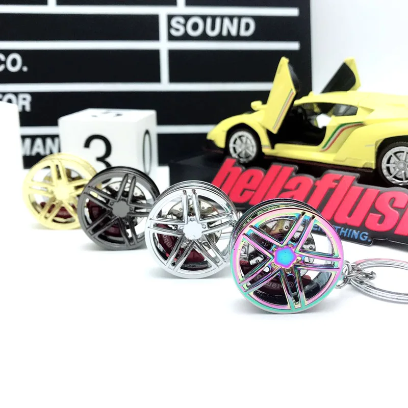 

Hellaflush style AMG Rim keychain Car Wheel hub Brake disc key ring JDM decorative Modification for Mercedes auto accessories