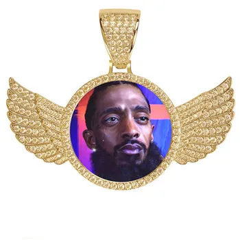 

AILIN Custom Photo Memory Medallions Solid Pendant Hip Hop Jewelry Personalized Cubic Zircon Pendant Gift Men's Hip hop Jewelry