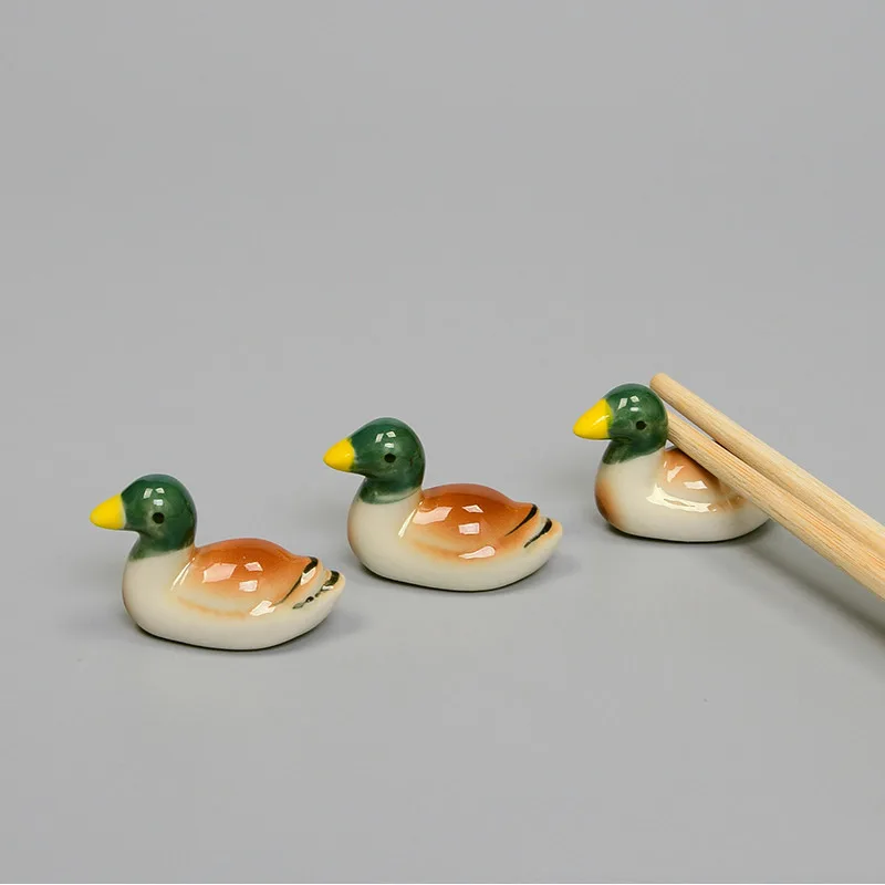 1 шт Керамическая мандариновая утка вода утка подставка для палочек для еды Мини милый утенок палочки для еды