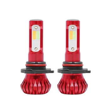 

2X COB 9005 Driving Car Headlight 8000K Ice Blue 3000K Amber Yellow LED Fog Lights Bulbs DRL Dual Color Lamps
