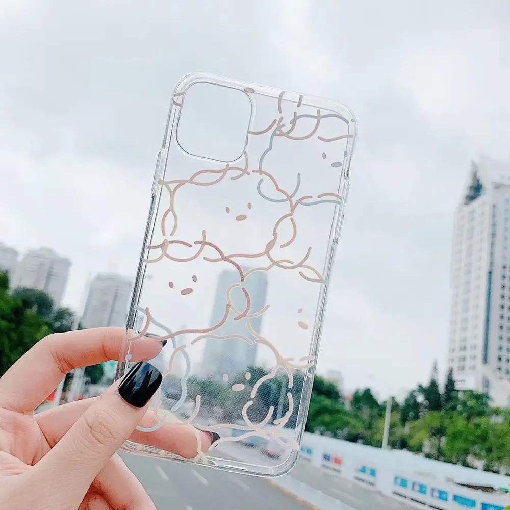 

INS cute creative candy line puppy dog phone case for iPhone 11 Pro 7 8 6 6s Plus Xs MAX Xr X funny silicone soft TPU back cover