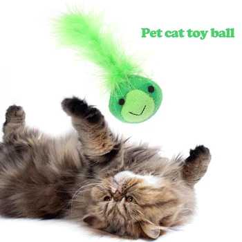

3pcs Cat Mint Balls Toy Feathers Funny Interactive Teaser Play Toys for Pets Puppy Pet Dogs Cat Chew Molar Toys