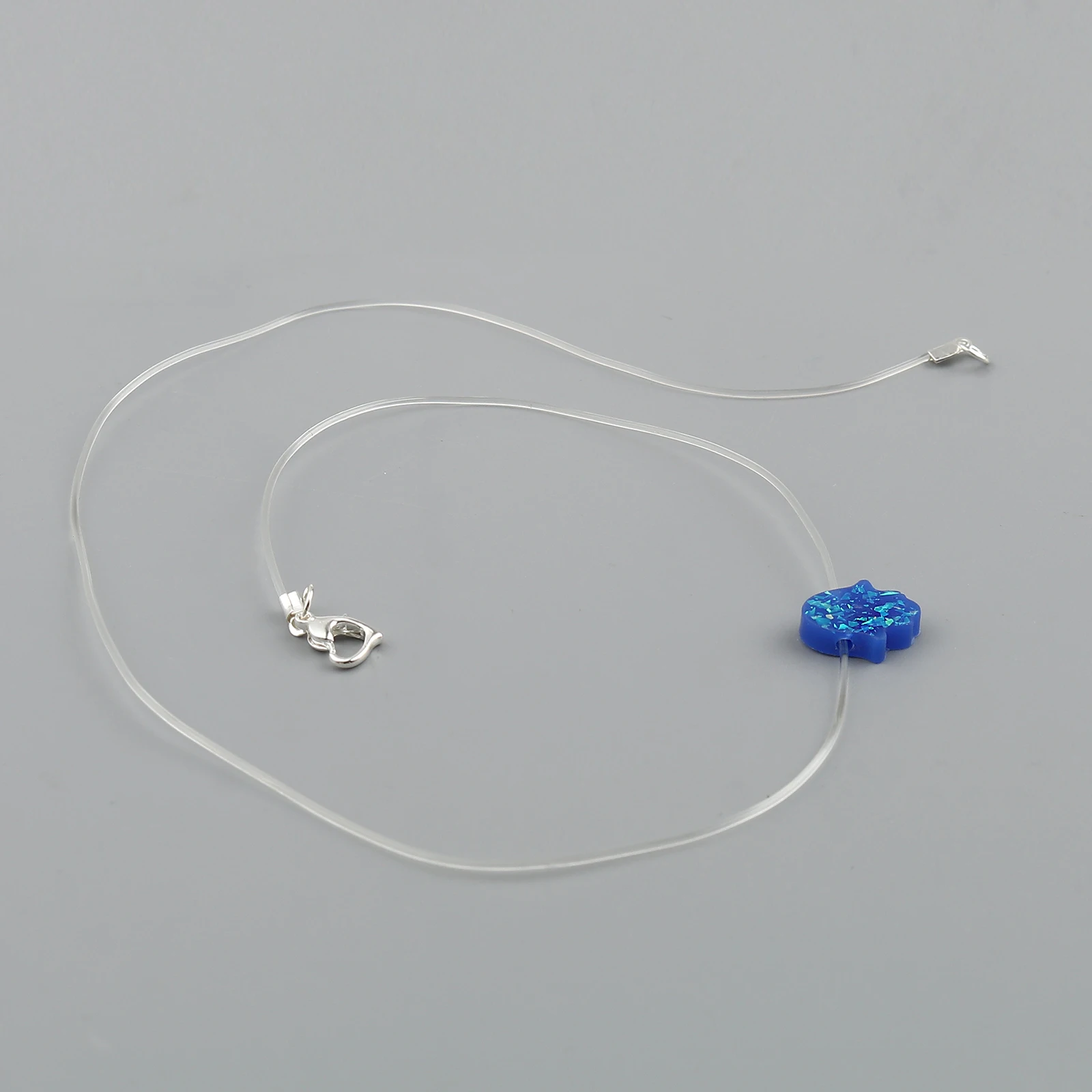1pc Resin Religious Invisible Transparent Fishing Line Necklace Zircon Choker Necklace For Women Jewelry Fishing Line Necklace