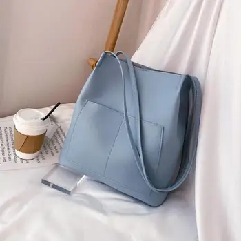 

Lady Top-handle Bags Vintage Handbags Women Casual Big Shoulder Bag Tote for Girls Pocket Outside Crossbody Bags Tote Bags