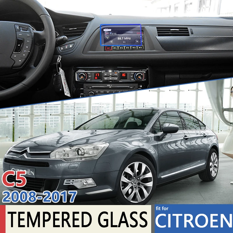 for 7 Inch Citroen C5 MK2 2008~2017 Car Navigation GPS Film Perfect Fit Touch Full Screen Protector Tempered Glass Accessories | Автомобили