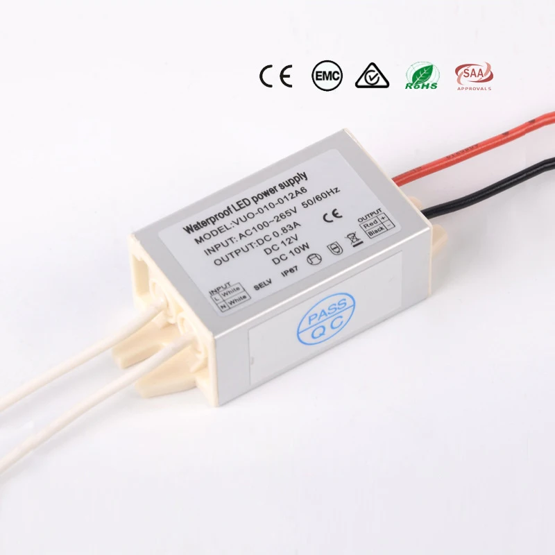 Waterproof LED Power Supply Transformer - 220V to 12V, 10W to 45W, IP67 Rated