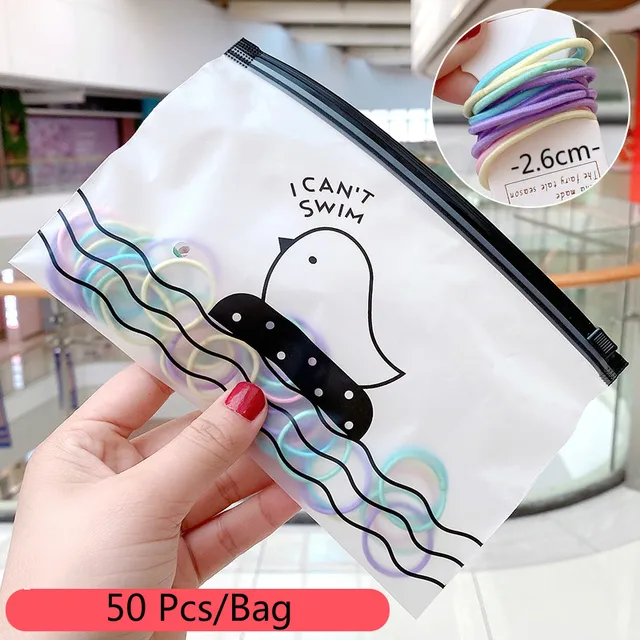 50/100/200 Pcs/Bag Children Cute Candy Cartoon Solid Elastic Hair Bands Girls Lovely Srunchies Rubber Bands Kid Hair Accessories 2-50 Pcs