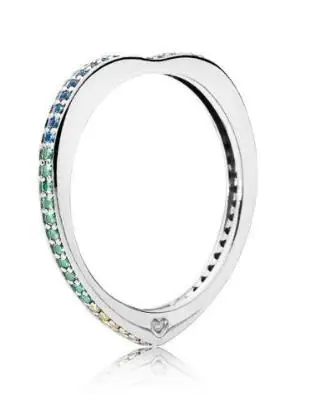 

Free Shipping Real 925 Sterling Silver Ring Rainbow Arcs Of Love Ring For Women Wedding Engagement Party Gift Fashion Jewelry
