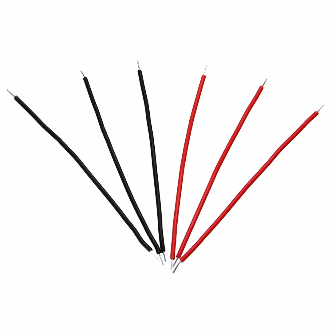400pcs 6cm Length Tin-Plated Breadboard Jumper Cable Wire Black and Red For Arduino Bread Board