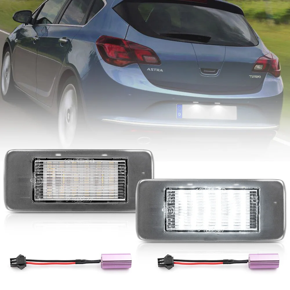2pcsCanbusLEDLicenseNumberPlateLightForOpelVauxhallAstraJ