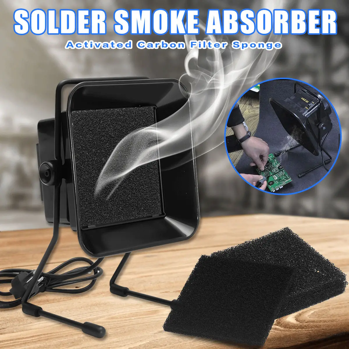 Activated Carbon Filter Solder Smoke Absorber ESD Fume Extractor Filter Sponge
