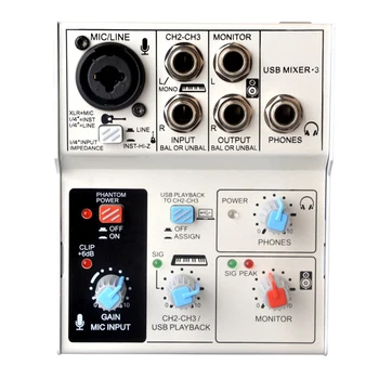 

New-Usb External Recording Computer Playback 4-Channel Plug Stereo Professional Audio Mixer with Sound Card Mixer
