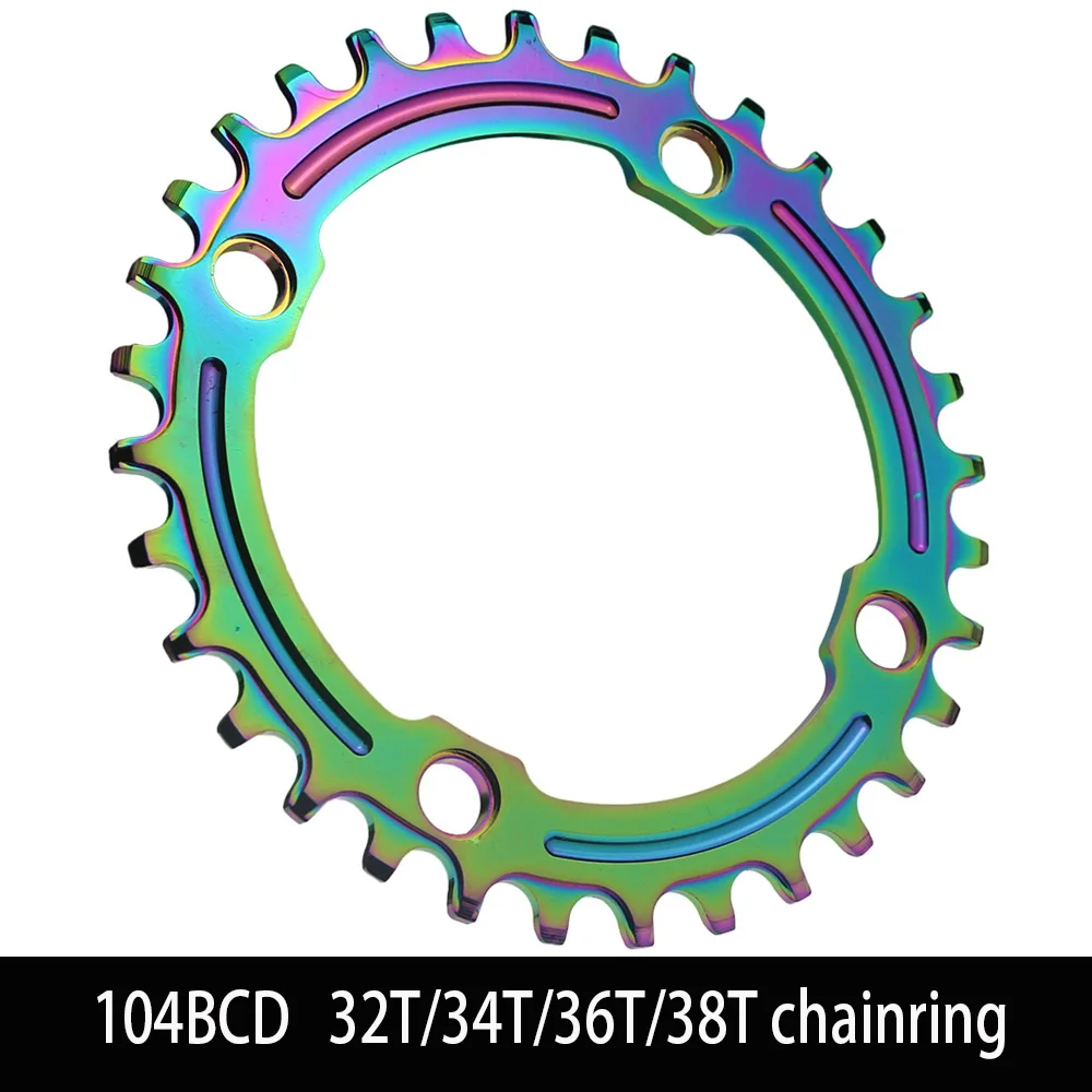 

MTB Chainring 30T 32T 34T 36T 38T Single Speed Chain Ring 104BCD Narrow Wide Chainring Mountain Road Bike Crankset Chainwheel