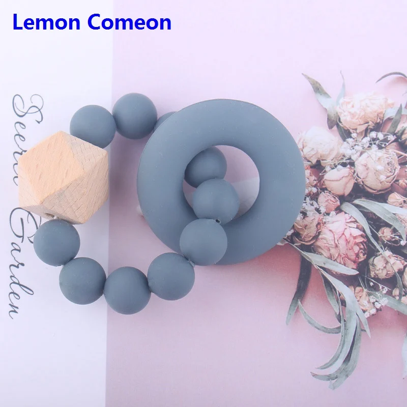 Lemon Comeon силиконовый браслет для прорезывания зубов BPA бесплатно зубное кольцо для младенцев игрушки Товары для малышей силиконовые бусины аксессуары для новорожденных уход