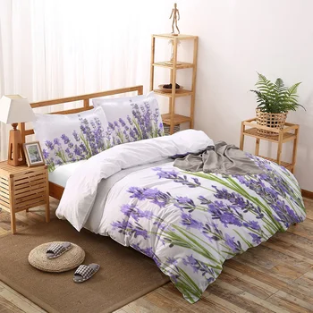 

Purple Lavender Printing Custom Bedding Set 3D Digital Printing Christmas Bedding Set US KING QUEEN