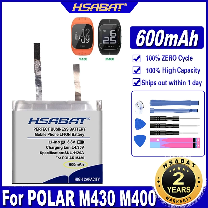 Hsabat 600mah Battery For Polar M430 M400 Gps Sports Watch New Li-polymer  Rechargeable Accumulator Replacement Batteries - Digital Batteries -  AliExpress