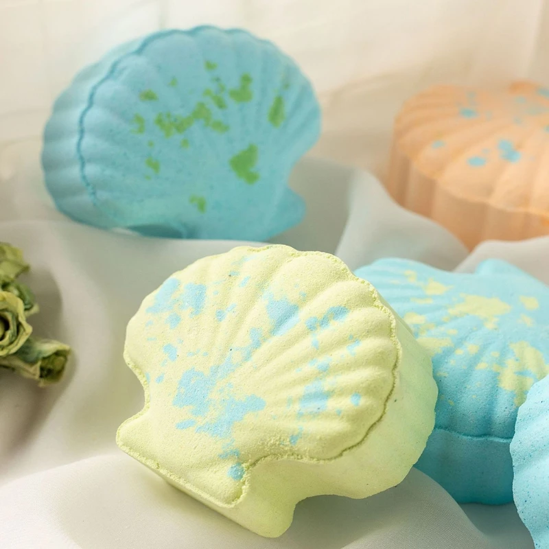 

Shell Bubble Bath Bomb Natural Fizzy for Women Releases Color, Scent, Bubbles Random Color