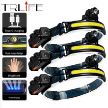 

1/2/3pcs IR Sensor LED Headlamp Powerful COB Headlight 2000mAh USB Head Lamp Portable Floodlight Flashlight Waterproof Lantern