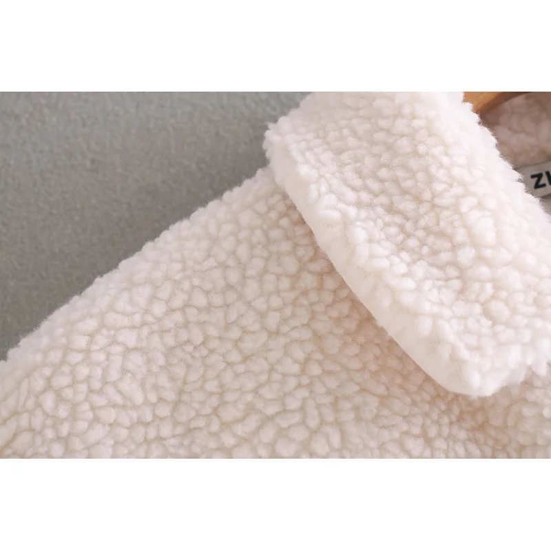 Most effective  Fashion Za Women Casual 2019 Winter Solid Fleece Coat Turn Down Collar Long Sleeve Single-breasted 
