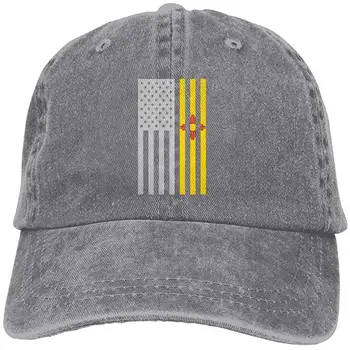 

YELOFISH Adult US New Mexico Flag Cotton Denim Baseball Cap Adjustable Hat