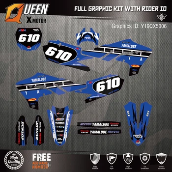 

Queen-X Custom Team Graphics Backgrounds Decals 3M Stickers Kit For YAMAHA YZ250F 2019 YZ450F 2018-2019 006
