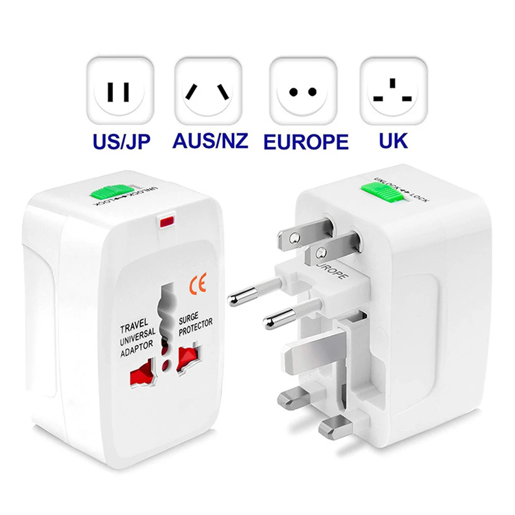 Универсальное зарядное устройство переменного тока для путешествий, адаптер для AU, UK, US, EU, штепсельная вилка, конвертер, 2 USB порта, домашний безопасный порт, способная розетка, фитинги, инструменты для дома