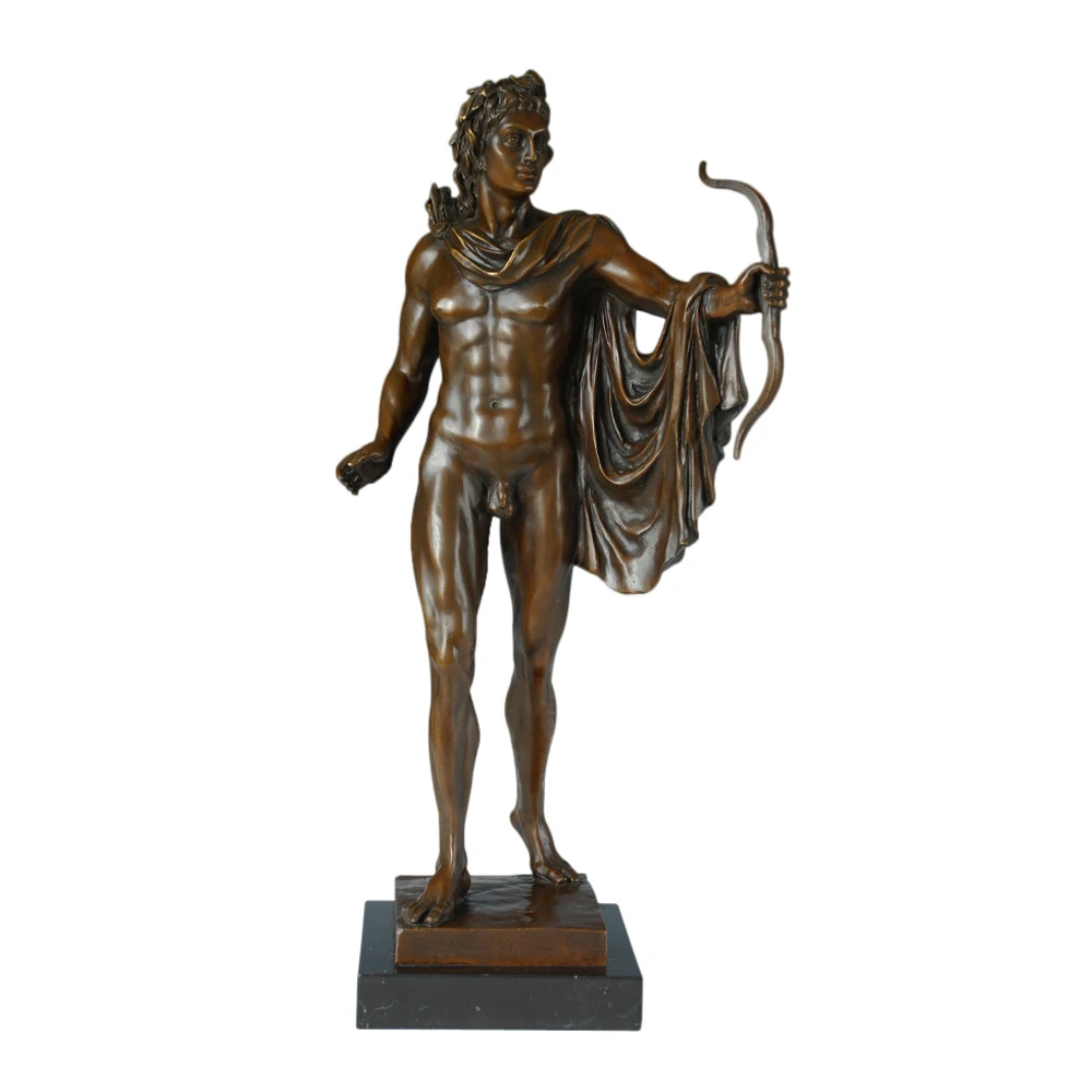 

Large Apollo Bronze Statue Figurine Greek Mythology Light, Music and Prediction God Sculpture Statuette Art Living Room Decor