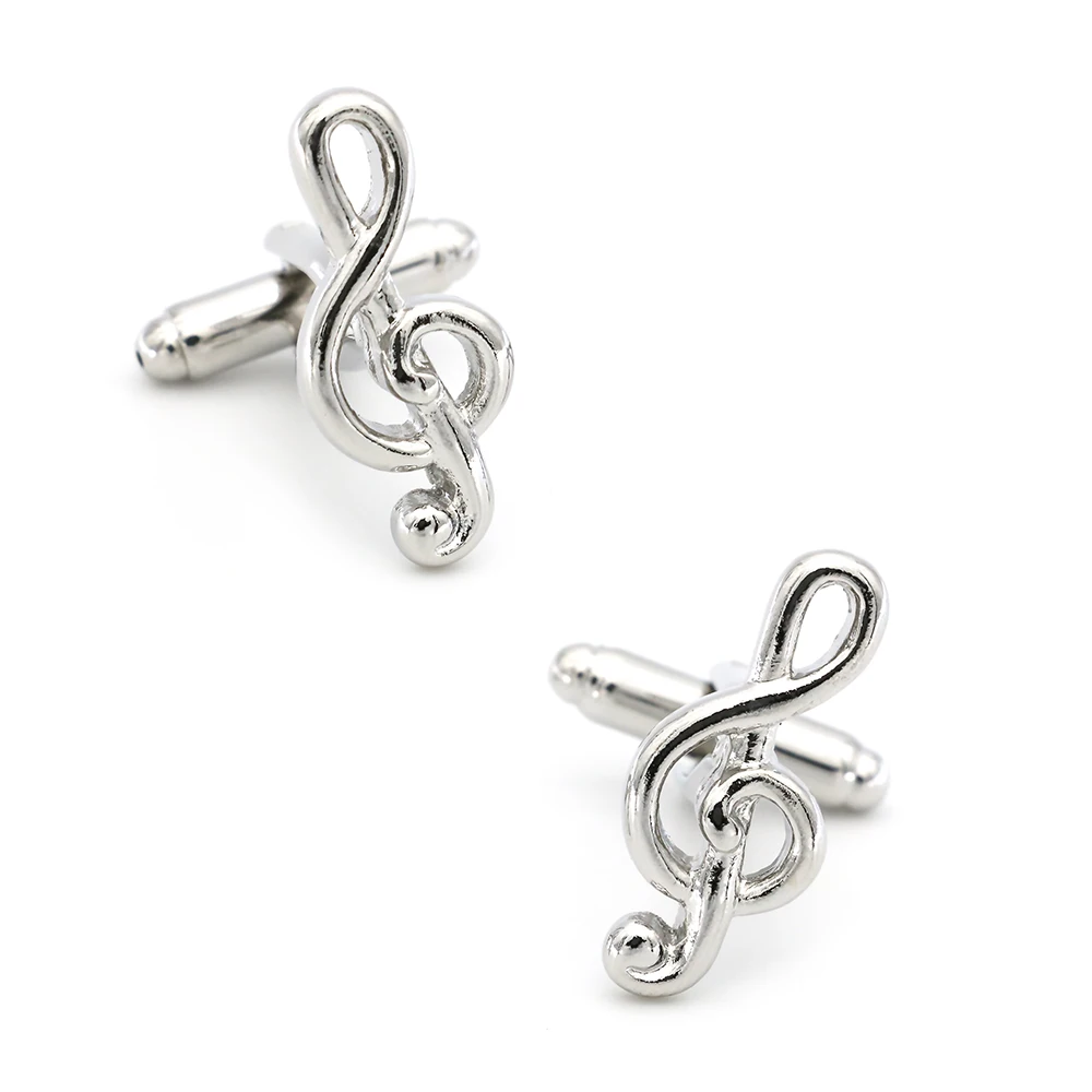 Music Cufflinks For Men Musical Note Design Quality Brass Material Silver Color Cuff Links Wholesale&ampretail | Украшения и