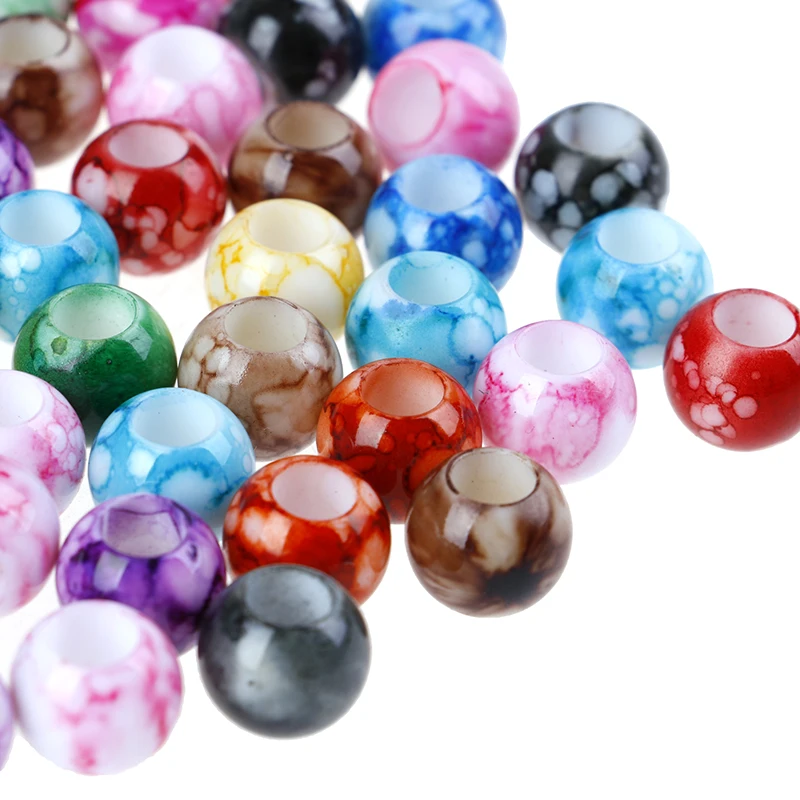 Аксессуары для косичек, 50 шт./лот, разноцветные акриловые Круглые бусины для косичек, украшения для волос