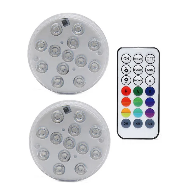 New RF Remote 13 LED RGB Submersible Light 16 Colors Underwater Lights Swimming Pool Decorative Lights With Magnet & Suction Cup underwater dock lights Underwater Lights