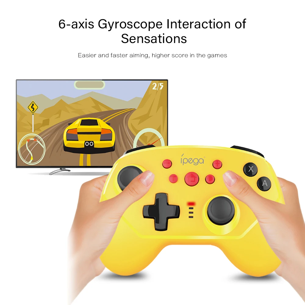 IPEGA PG-9162Y Мини Bluetooth игровой контроллер беспроводное проводное соединение поддерживает турбо шестиосевой гироскоп для n-переключателя