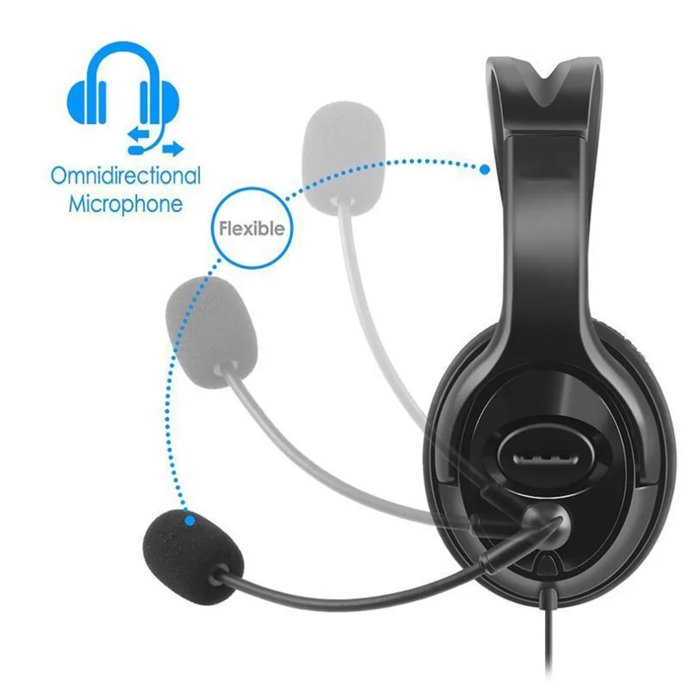 Portable Wired Gaming Headset with Microphone Volume Control Headphone 3.5mm Audio Jack For PS4 Online Game Playing Use