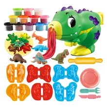 Cartoon Dinosaur Model Noodle Machine Animal World Handmade DIY Color Clay Combination Set Children Toys