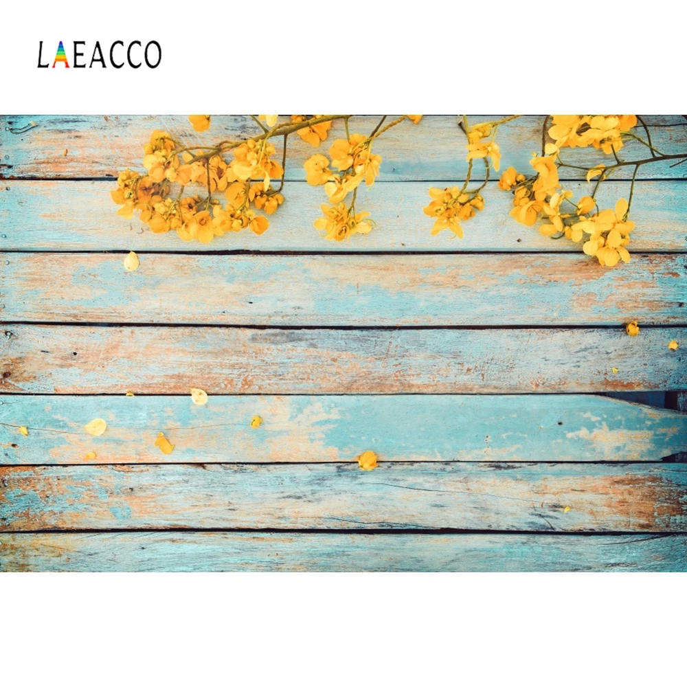 Фотофон Laeacco с деревянной доской и цветами для фотосъемки изображением зоны пищи