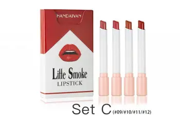 

4 Colors Velvet Matte Long Lasting Waterproof Lip stick No Fading New Cigarette Lipstick Fog Surface Sexy Nude Lipstick Red Lips