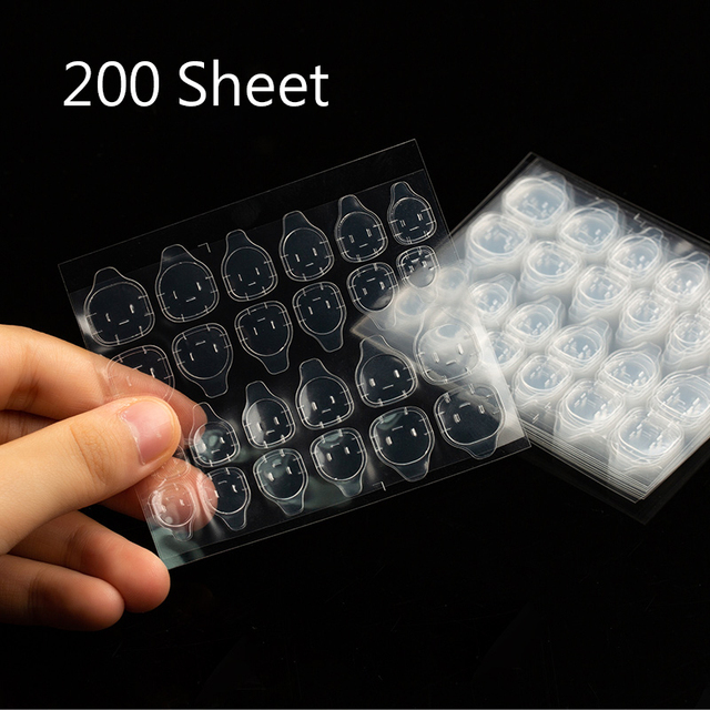 Fake Nails Tips Transparent Double-Side False Adhesive Tapes Stickers Press on Fake Nail Tips Extension Stick Tools