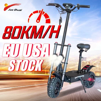 

Jueshuai Electric Scooter Adults Foldable patinete eletrico with Seat 80KM/H High Speed 3200W E scooter Motor 11" Off Road Tire