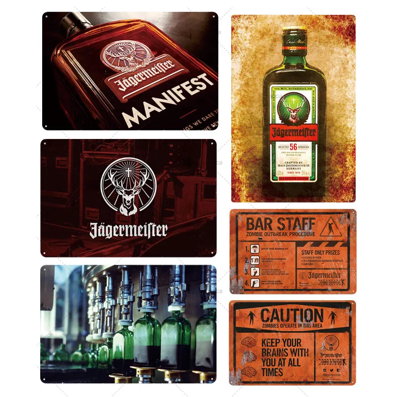 Металлическая табличка Jagermeister металлическая с жестяным знаком винтажная для
