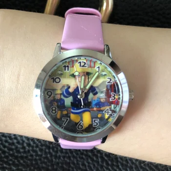 

pink fireman sam cartoon watch plastic toy gift for children boy
