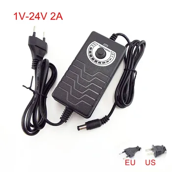 

1V-24V Adjustable Adapter Power AC To DC 48W 2A Adapter EU US Plug Universal Transformer Supply Adaptor For Electric Equipment
