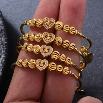 

4PCS/lot Trendy African Ethiopia Fashion Bead Bell tassel Bangles for Baby boy Girls Luxury Kids Invisible Setting JewelryGifts